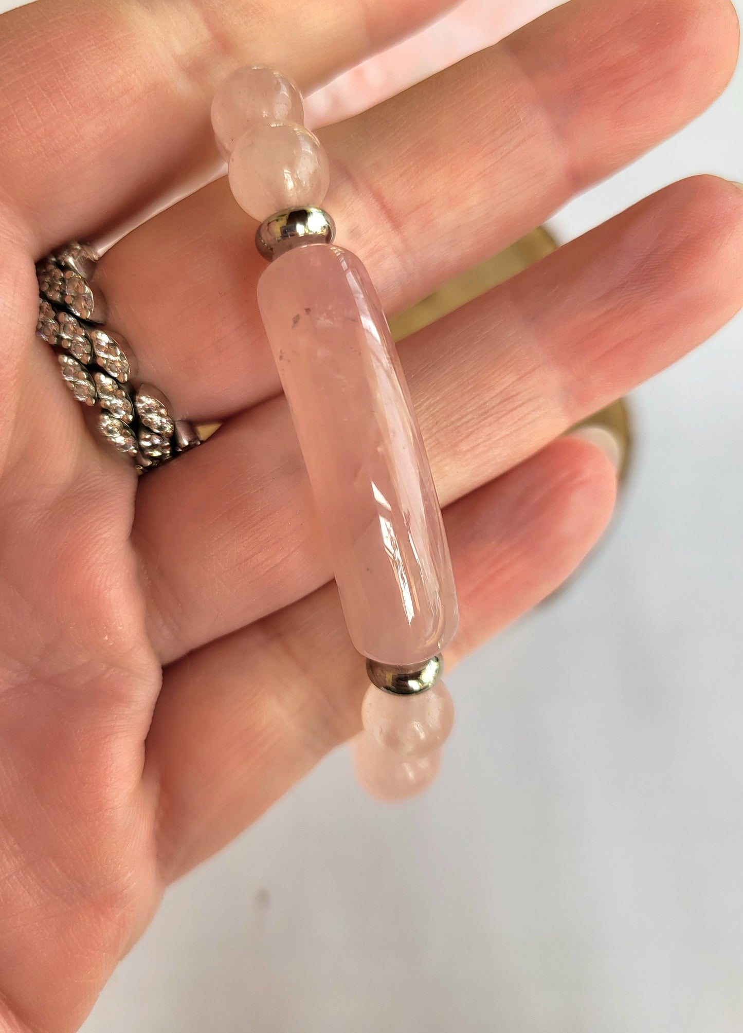 Bracelet en quartz rose