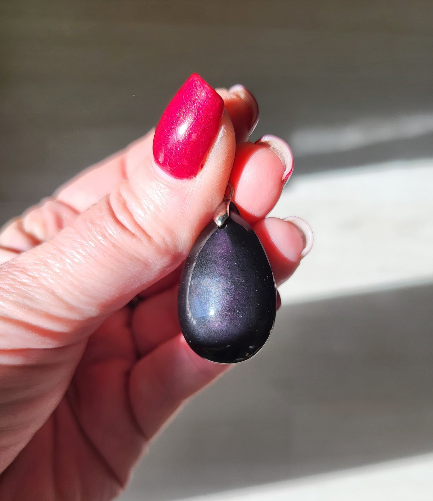 Collier avec pendentif en obsidienne oeil céleste