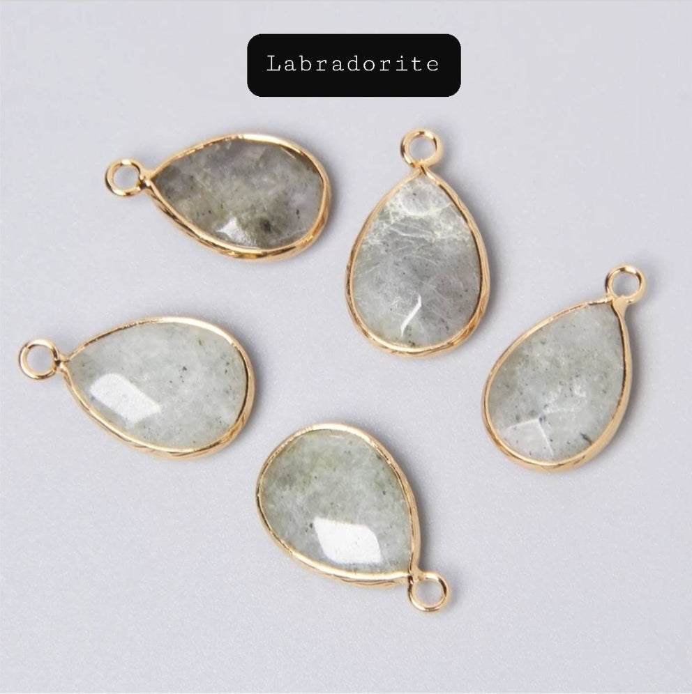 Faceted stone drop necklace