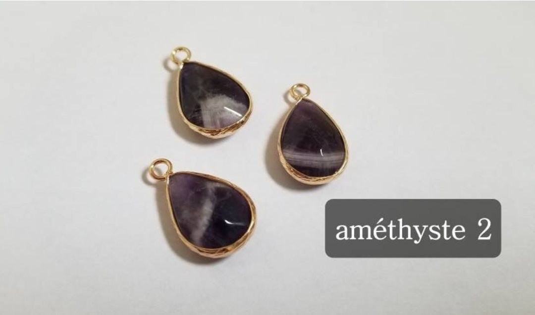 Faceted stone drop necklace