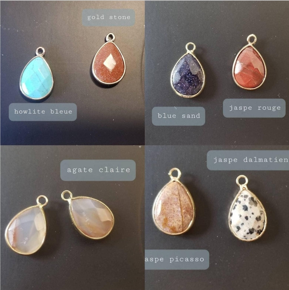 Faceted stone drop necklace
