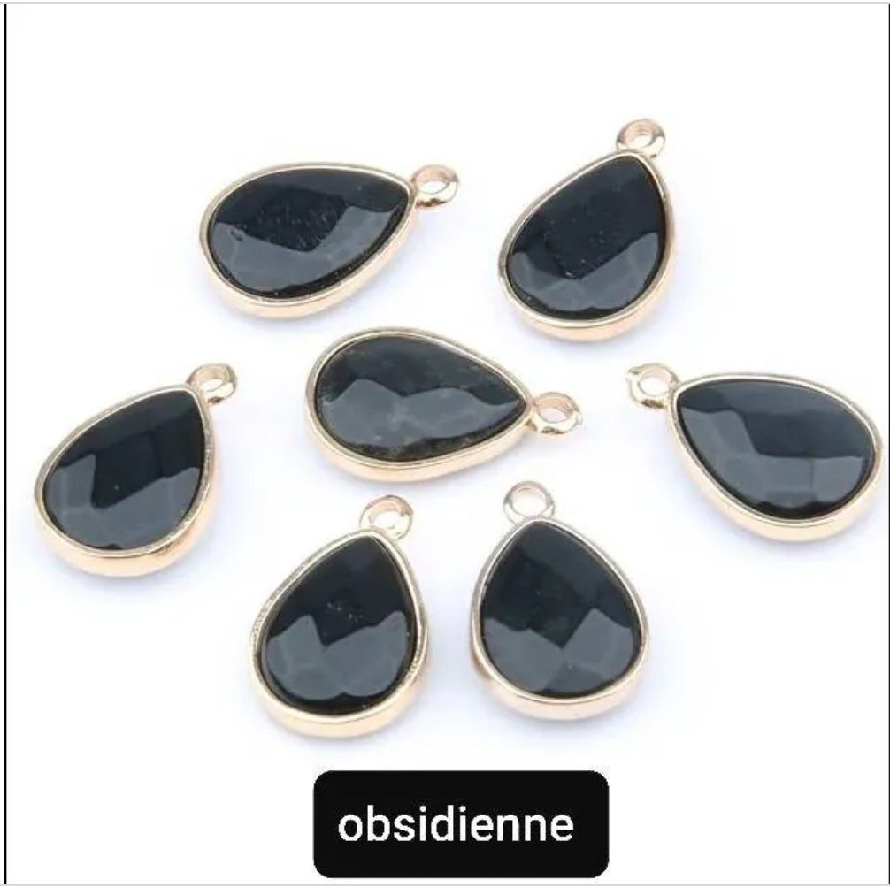 Faceted stone drop necklace