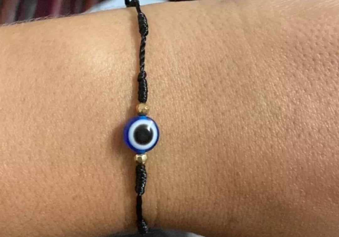 Bracelet 7 vœux avec oeil protecteur porte-bonheur.
