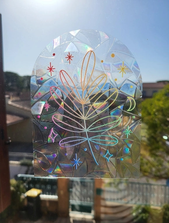 Vinyle décoratif de fenêtre holographique