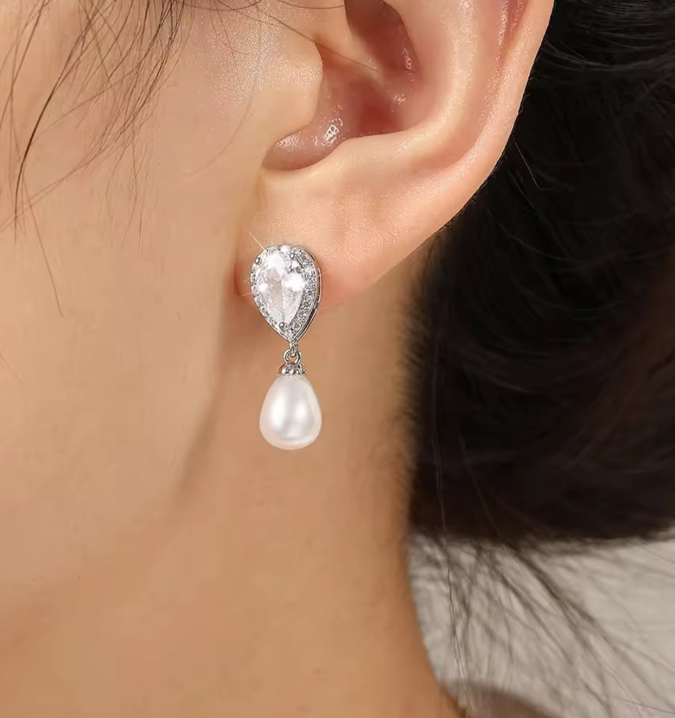 Boucles d'oreilles perles d'eau douce.