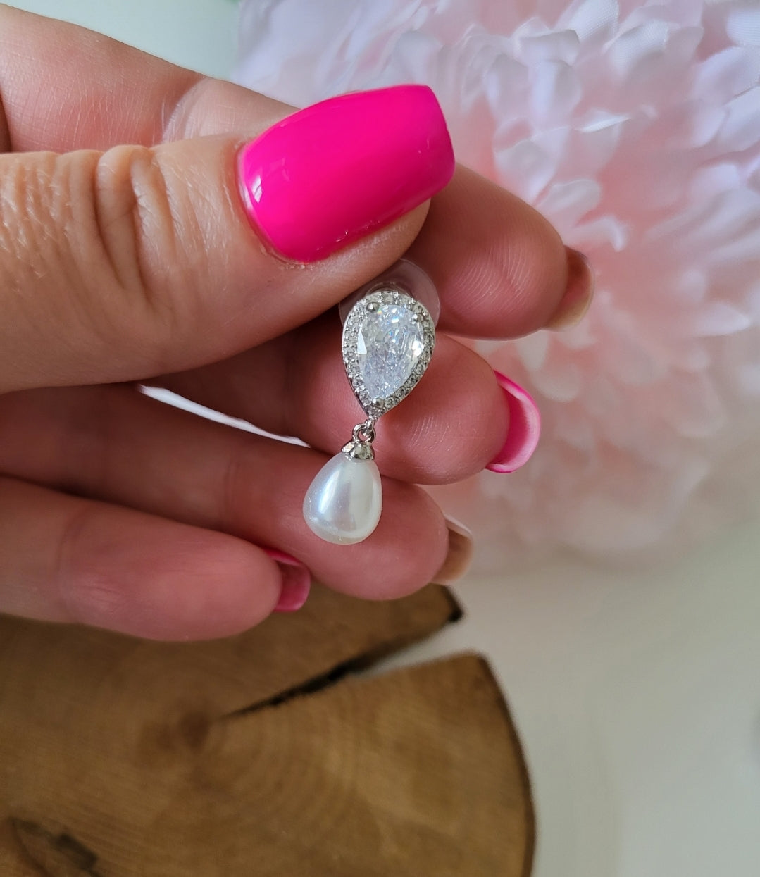 Boucles d'oreilles perles d'eau douce.