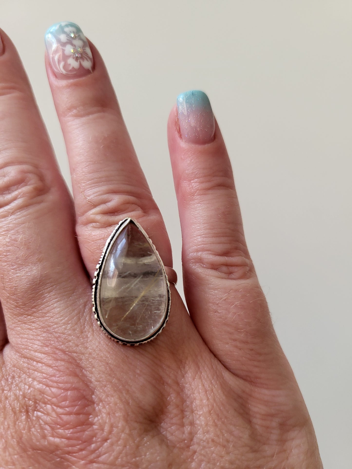 Bague en quartz rutile