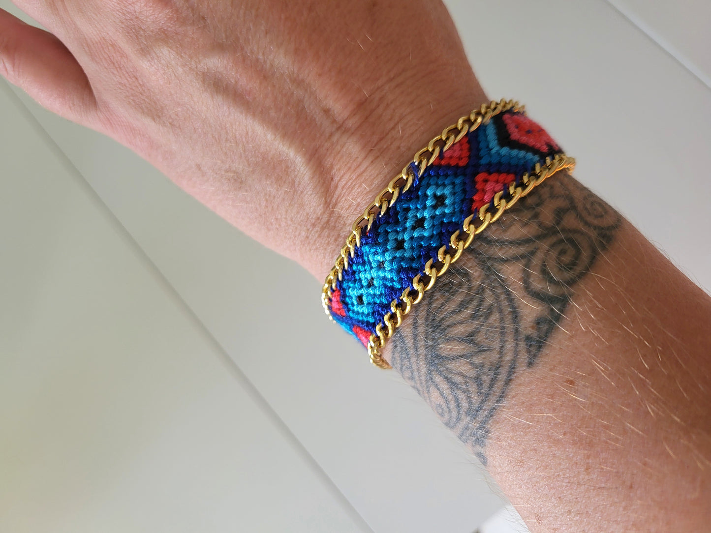 Bracelet brésilien bijou bleu
