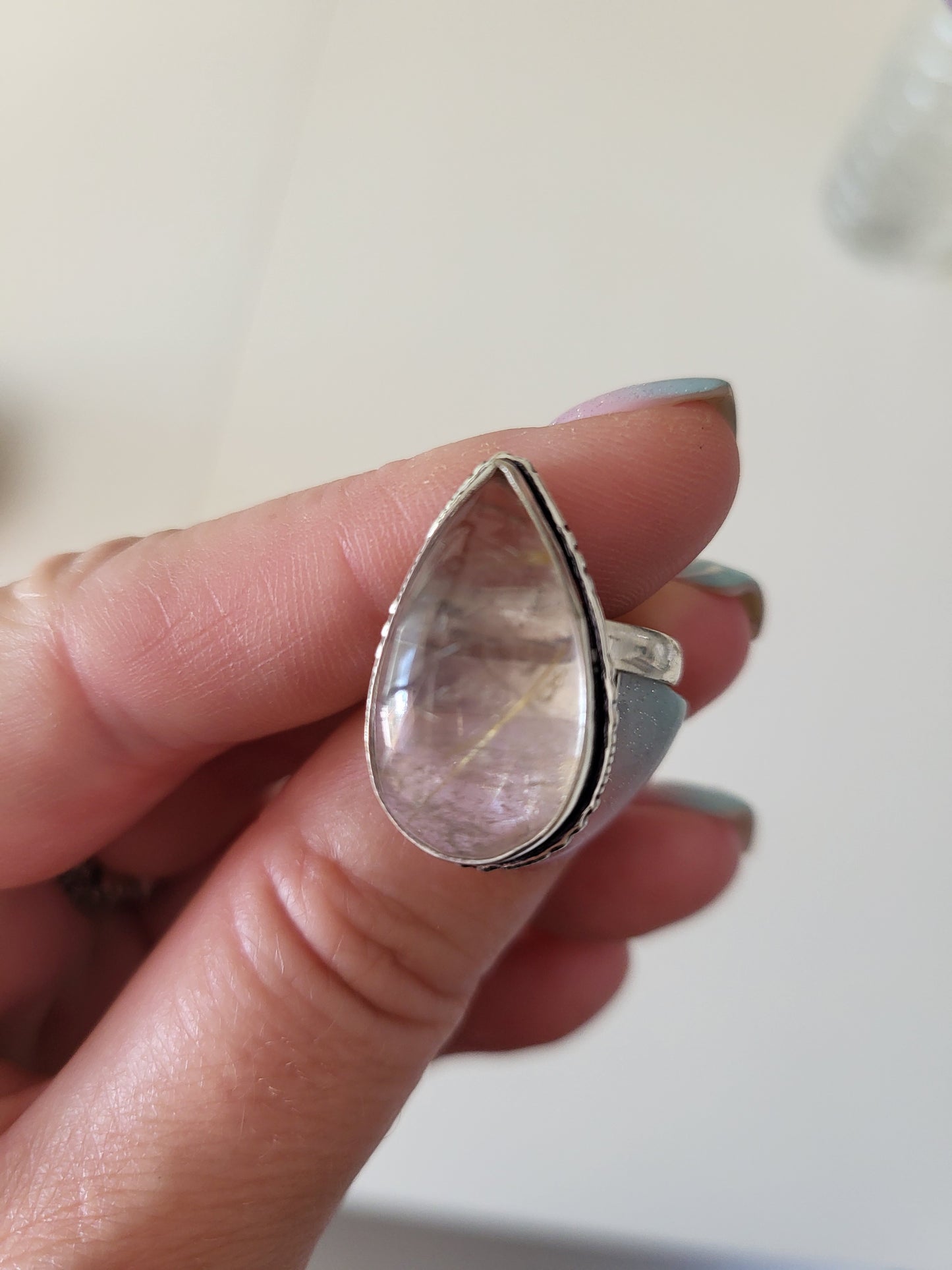 Bague en quartz rutile