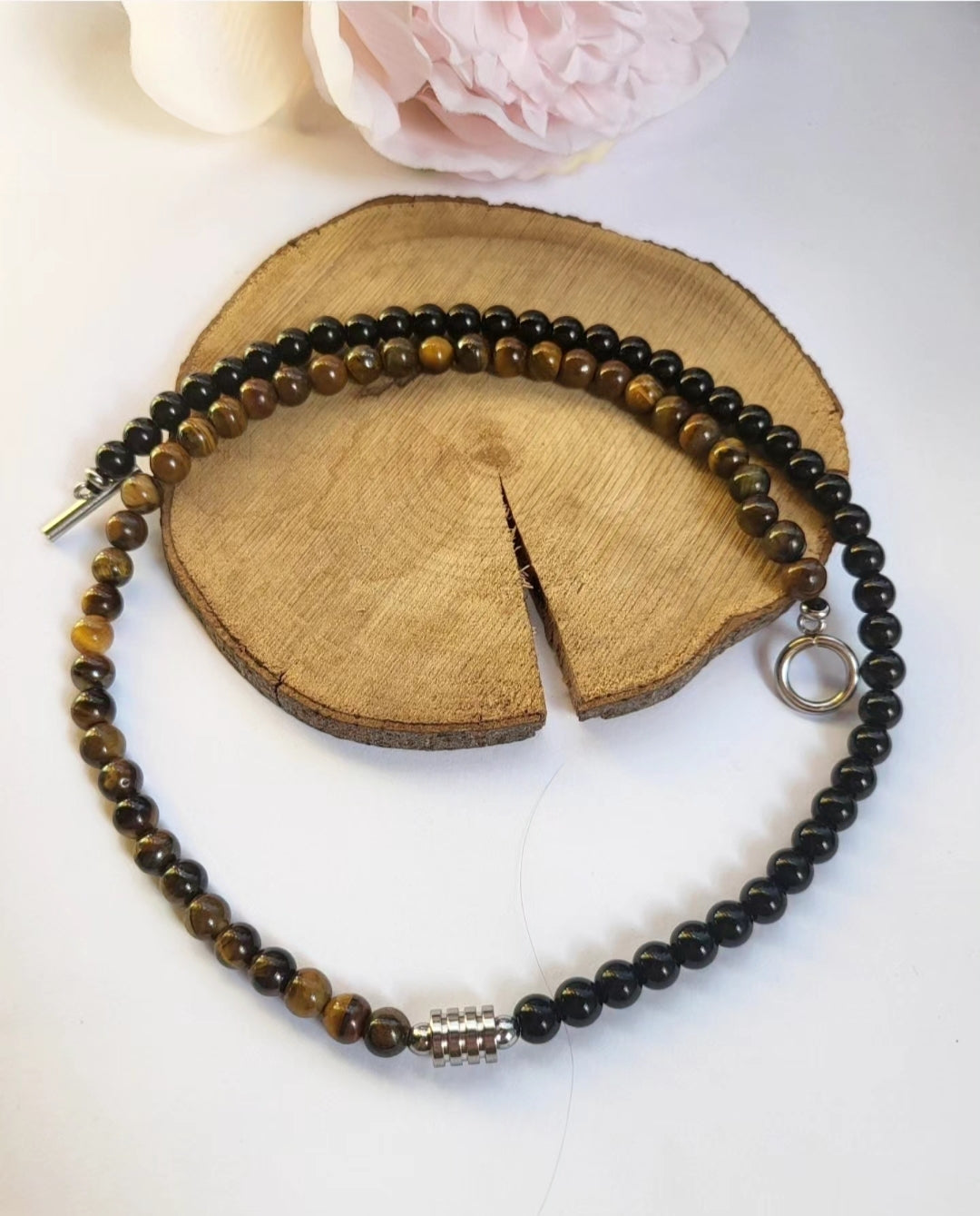 Obsidian and Tiger's Eye Necklace
