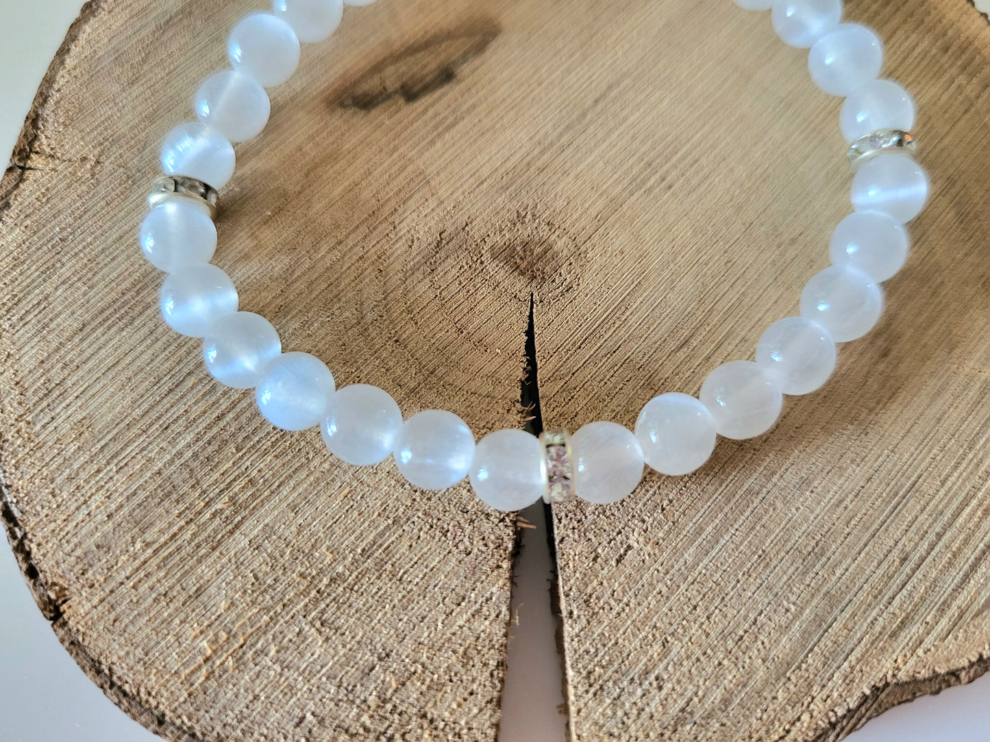 Bracelet en sélénite de diamètre 6