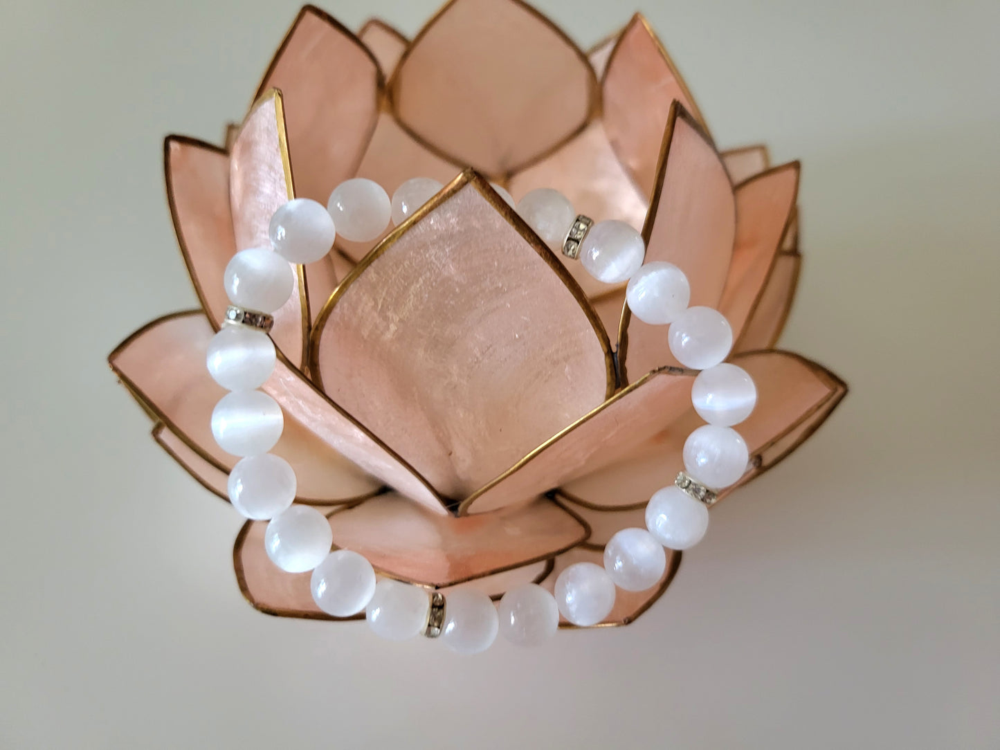 Bracelet en sélénite de diamètre 8