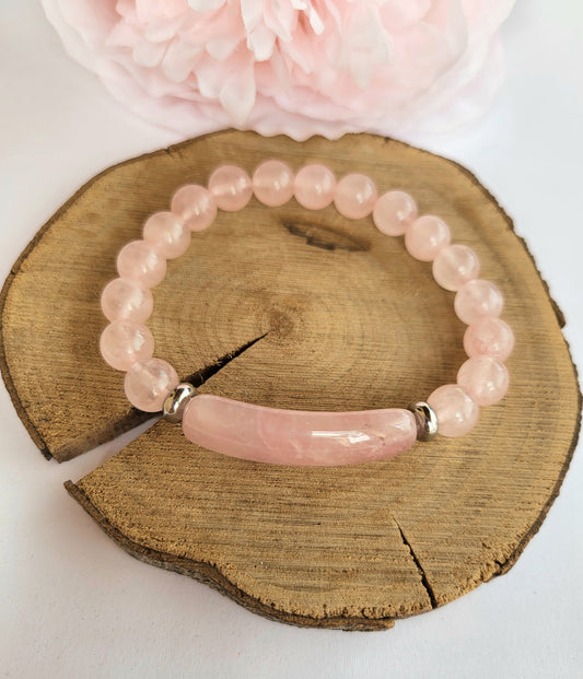 Bracelet en quartz rose