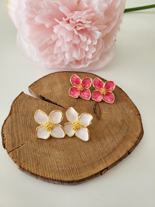 Boucles d'oreilles fleur de cerisier