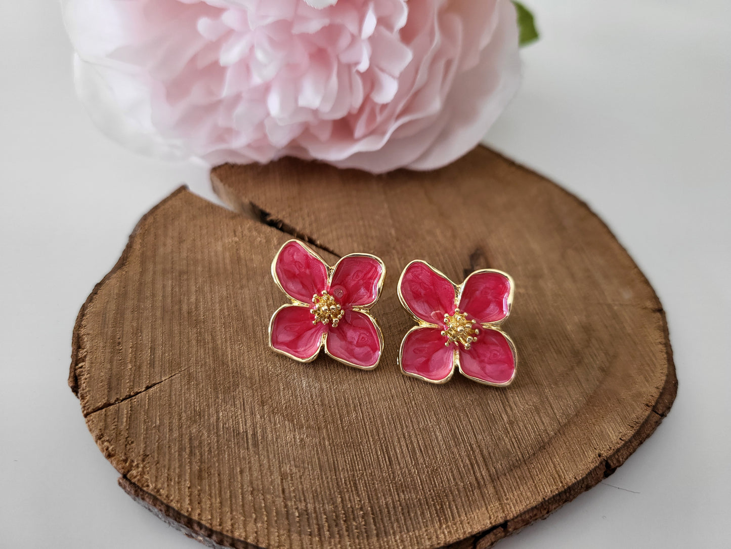 Boucles d'oreilles fleur de cerisier