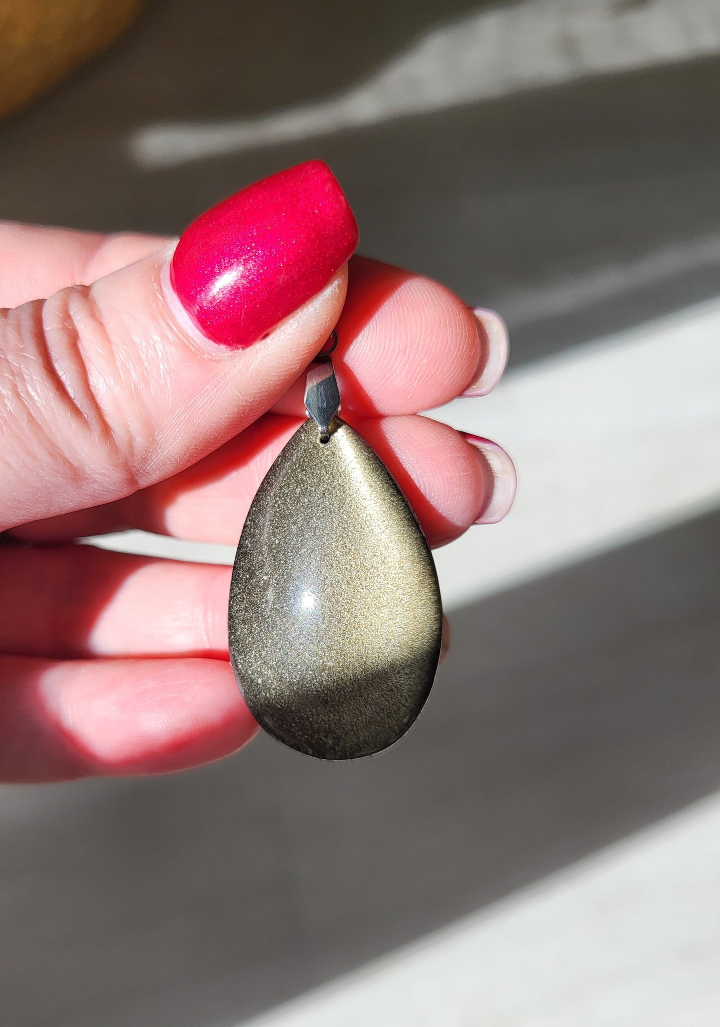 Golden Obsidian Pendant Necklace