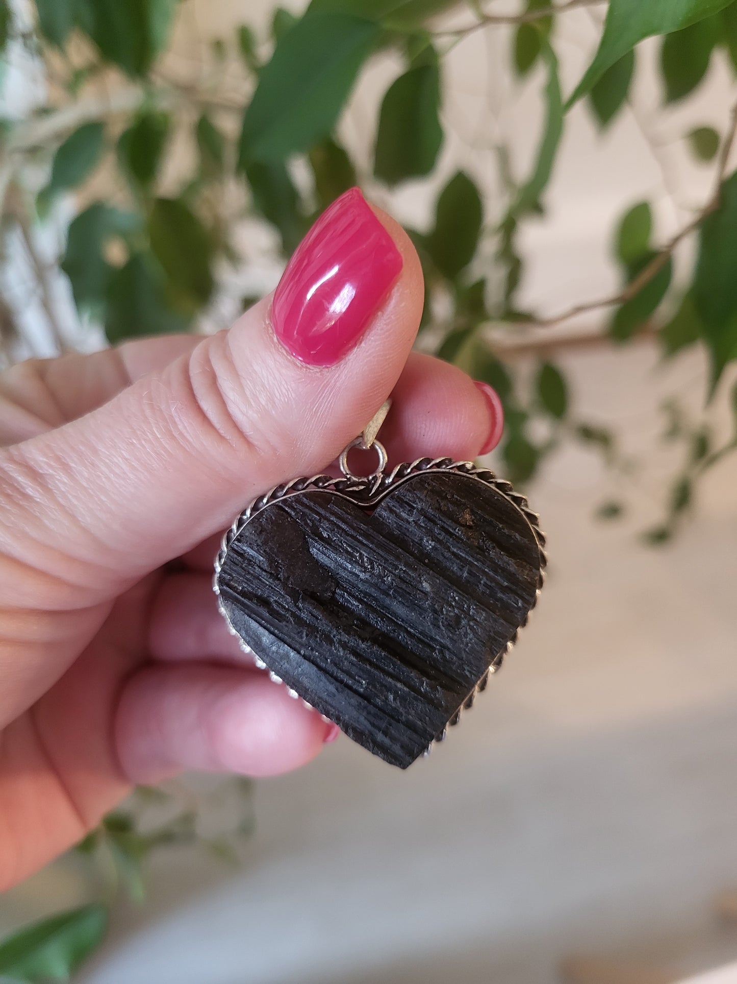 Black tourmaline heart necklace