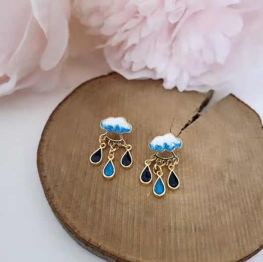 Rainy cloud earrings
