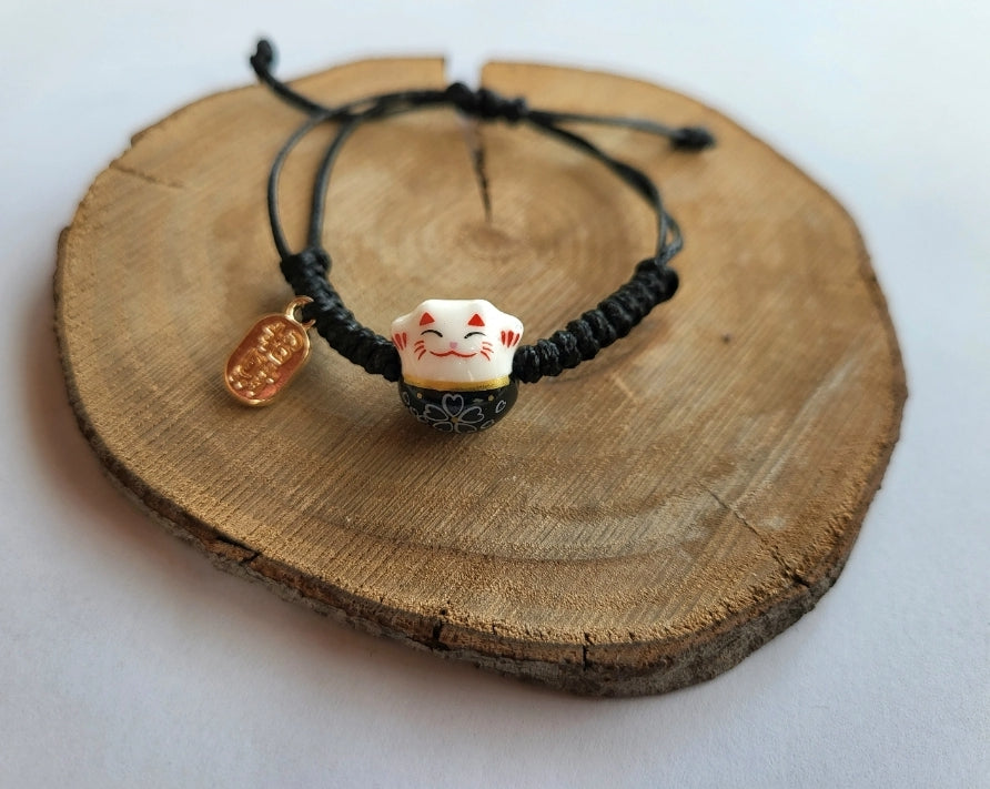 Bracelet Maneki Neko chat porte-bonheur