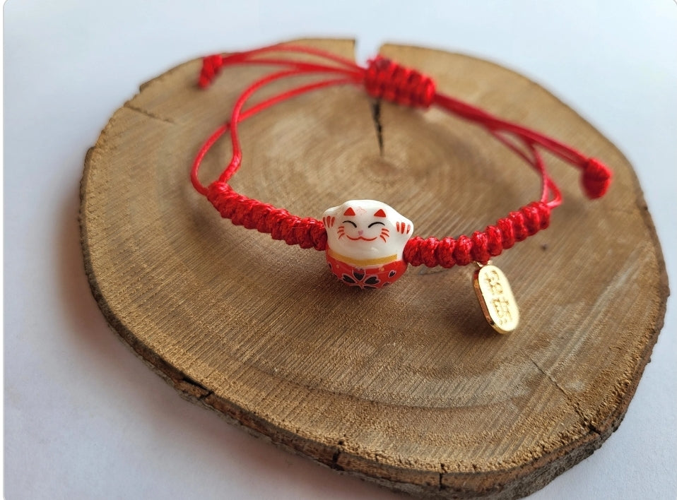 Bracelet Maneki Neko chat porte-bonheur