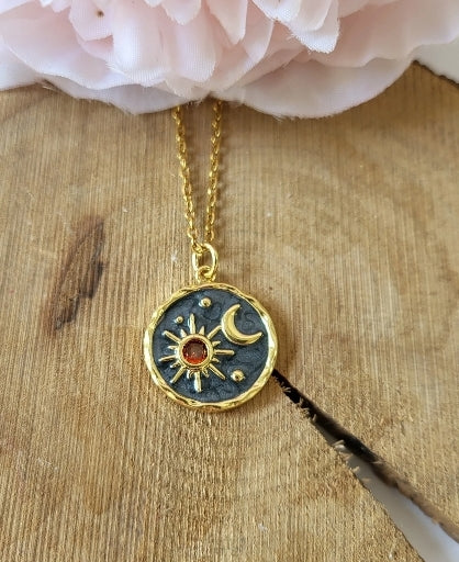 Collier Univers lune et soleil