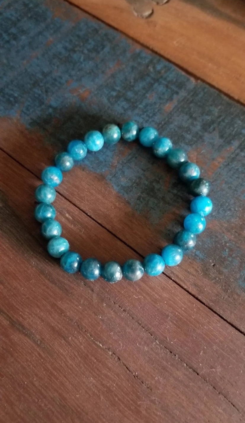 Bracelet en apatite de diamètre 6 ou 8