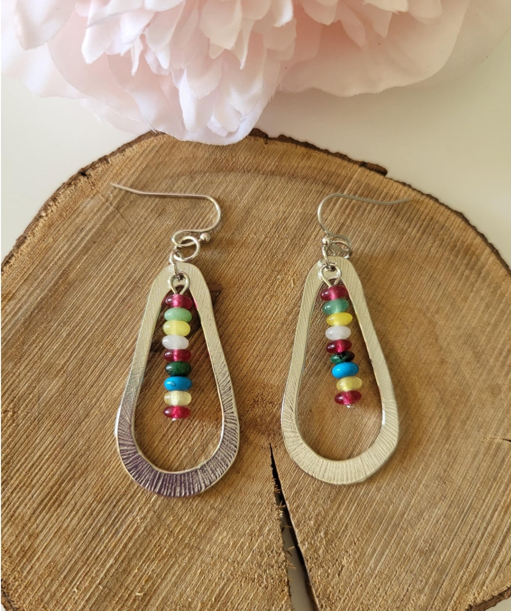 Boucles d'oreilles avec pierres des chakras