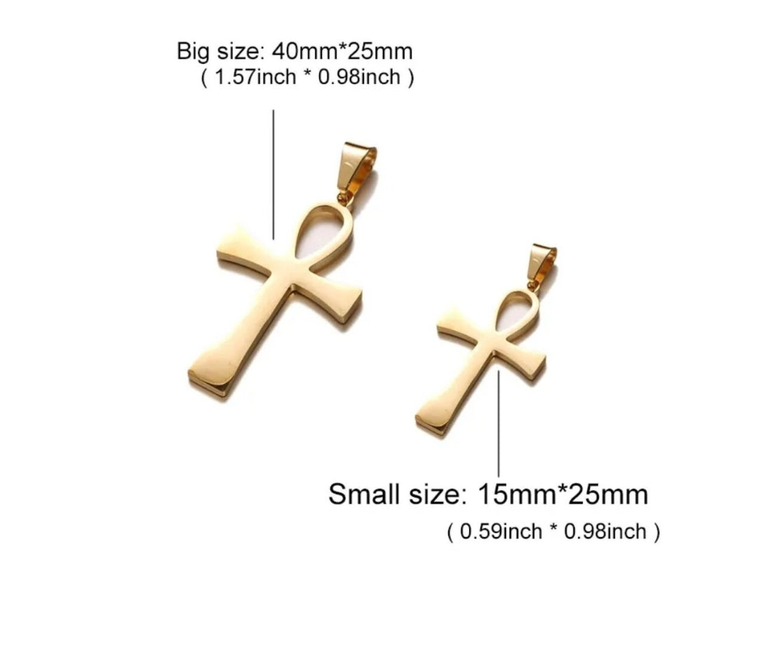 Egyptian Ankh Cross Pendant Necklace (2 sizes available)