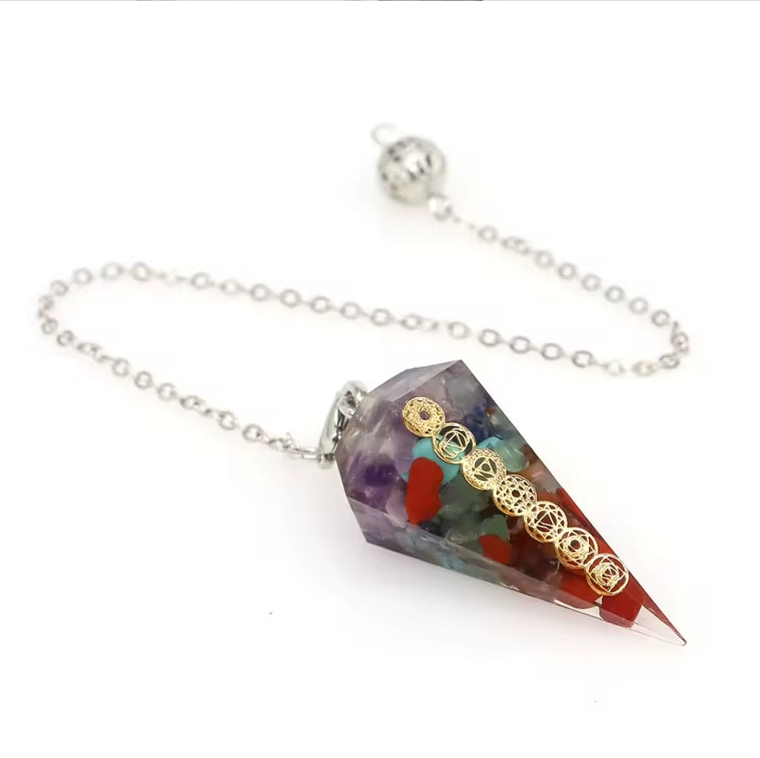 7 chakra orgonite pendulum