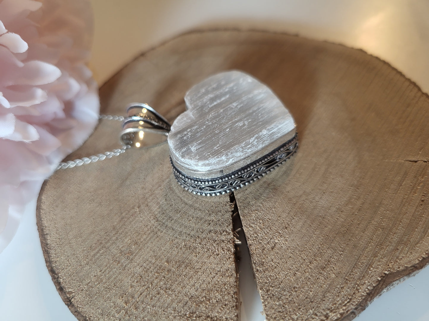 Selenite Heart Necklace