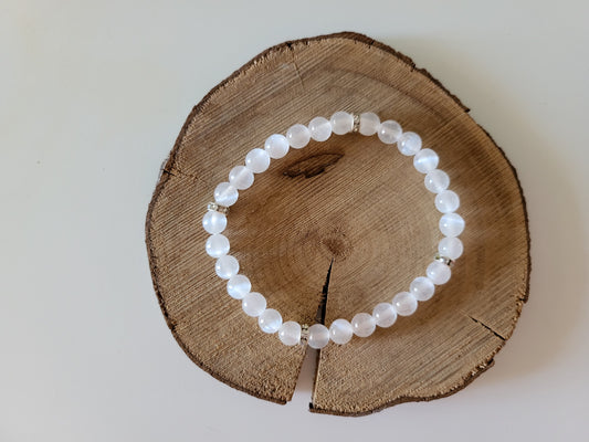 Bracelet en sélénite de diamètre 6