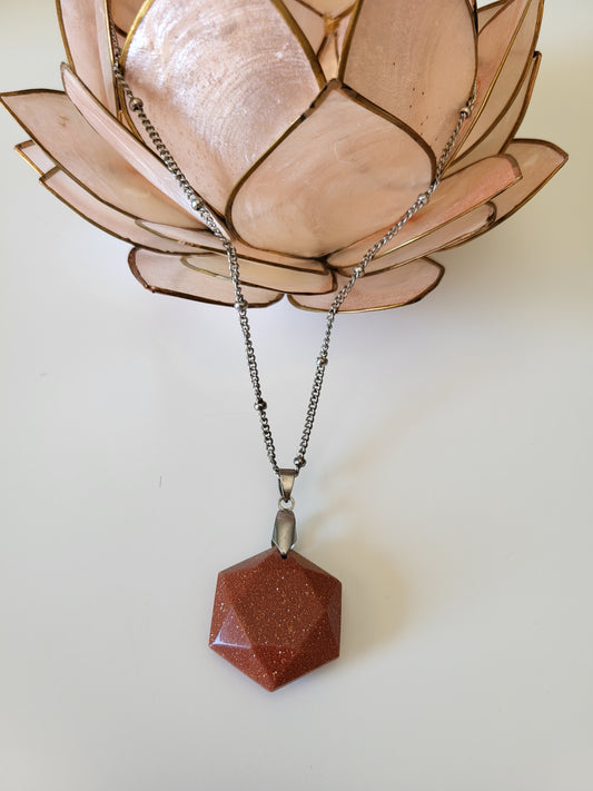 Collier Merkaba en gold sand