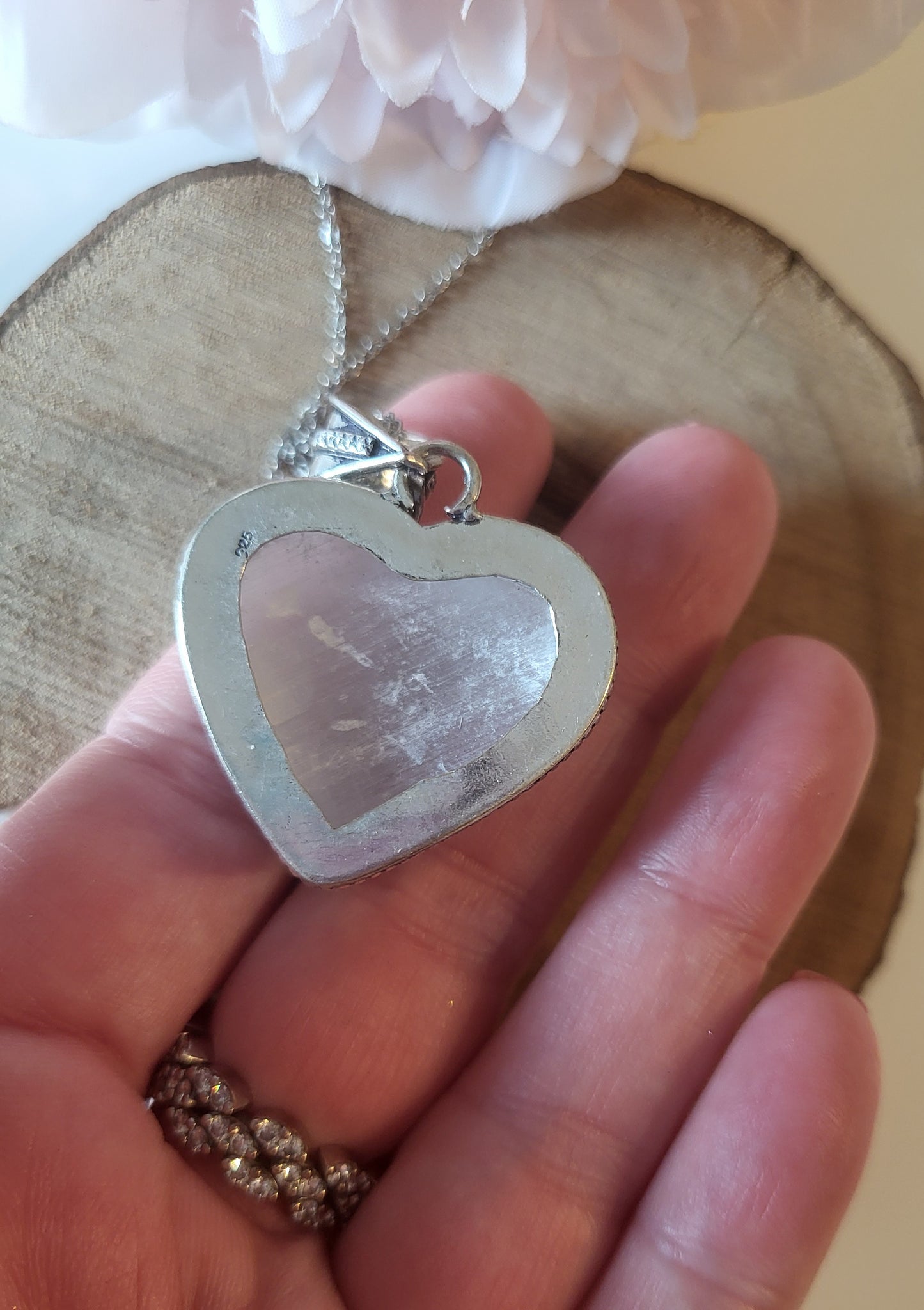 Selenite Heart Necklace