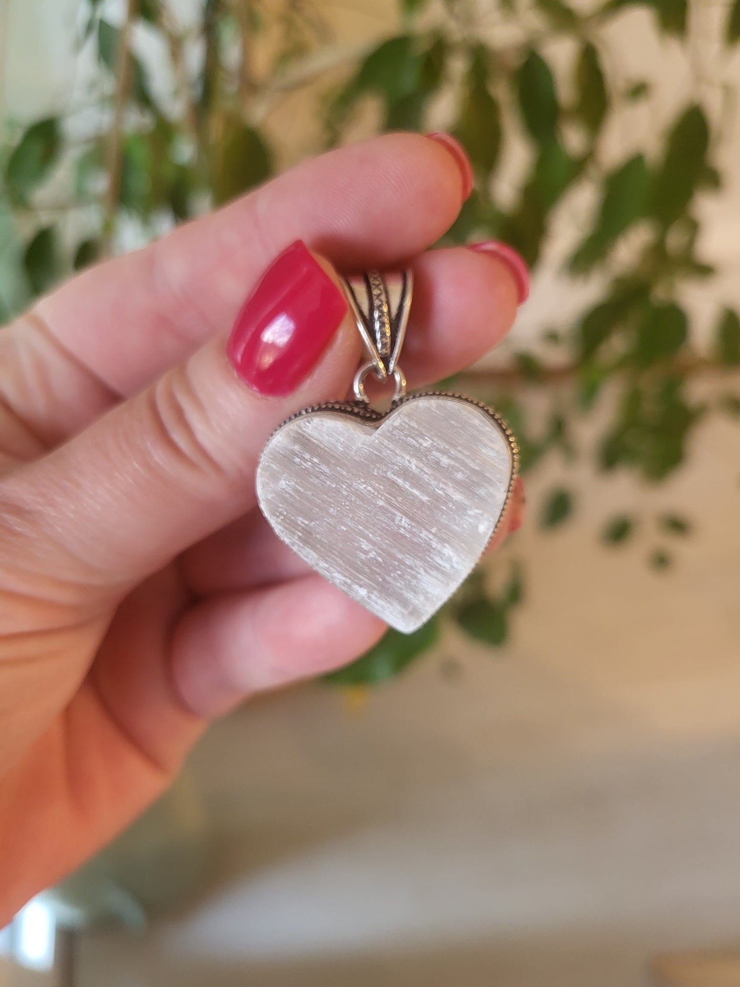 Selenite Heart Necklace