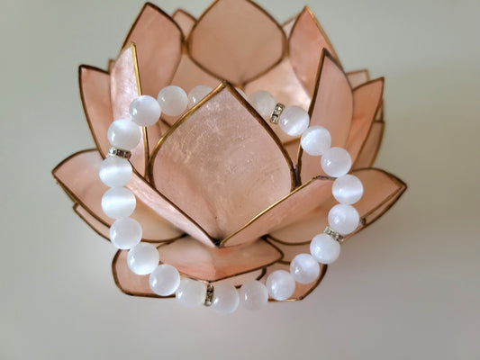 Bracelet en sélénite de diamètre 8